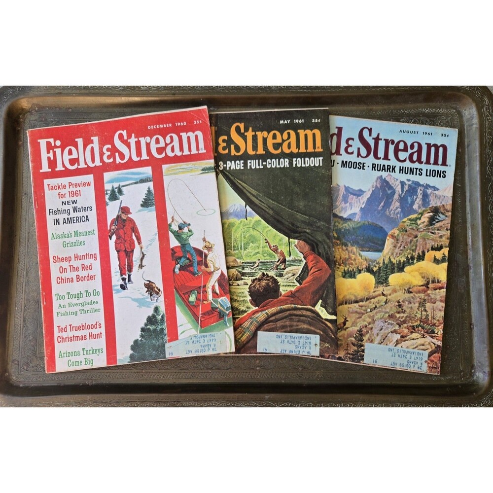 Vintage Field & Stream Magazine Lot of 7 Issues 1960 1961 1962 1964 Hunt Fish